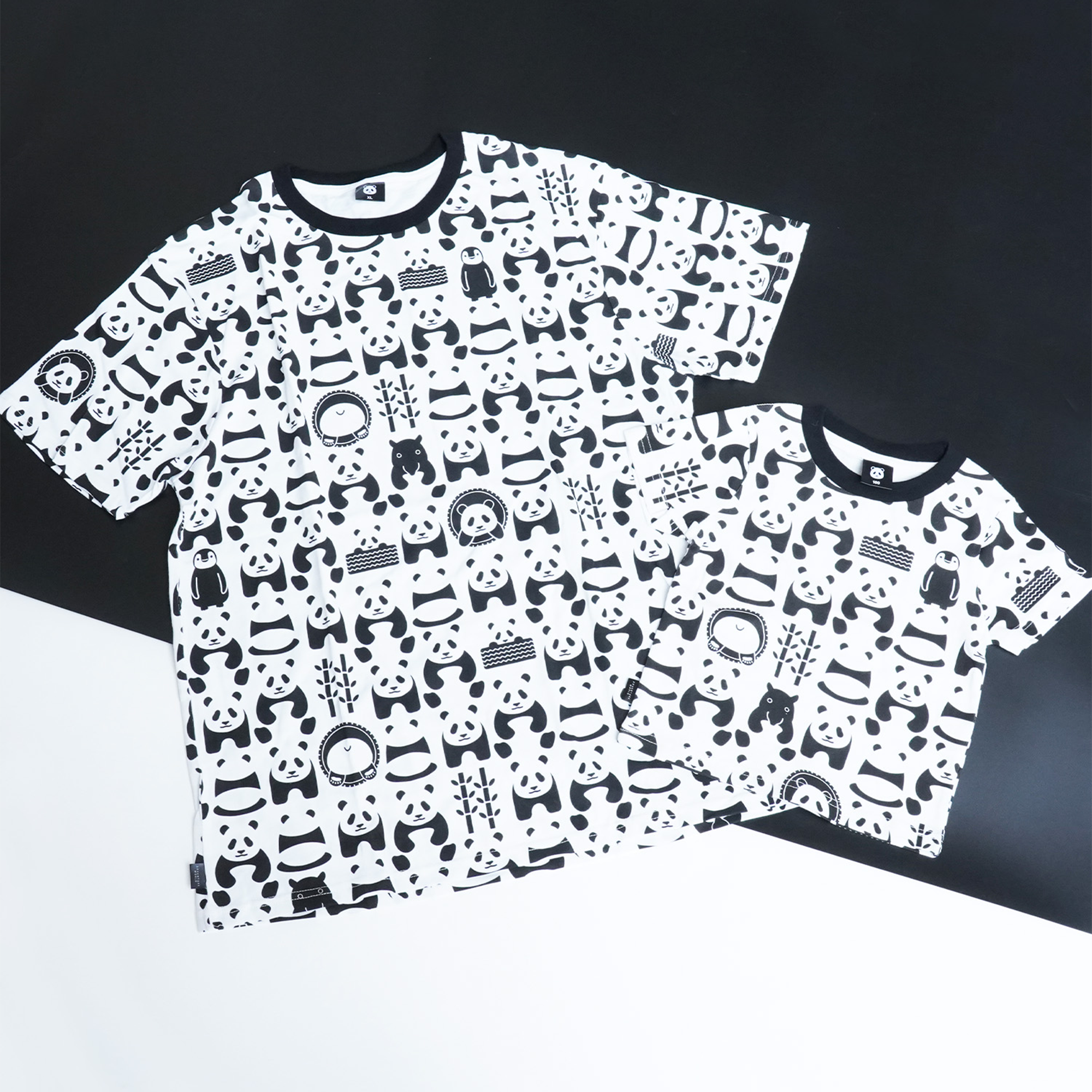 パンダパターンTシャツ