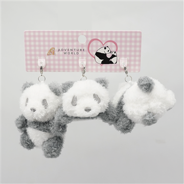 もこもこパンダぬいぐるみチャーム3個セット