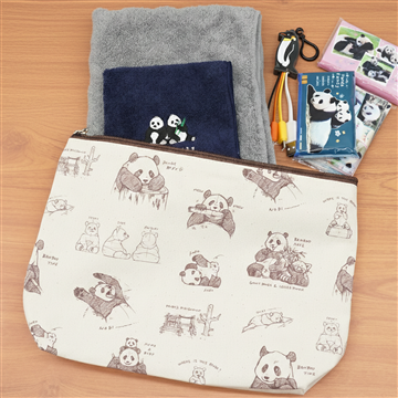 パンダスケッチ　ビッグポーチ