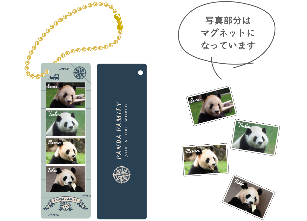 フォトグレイキーホルダー 写真部分はマグネットになっています